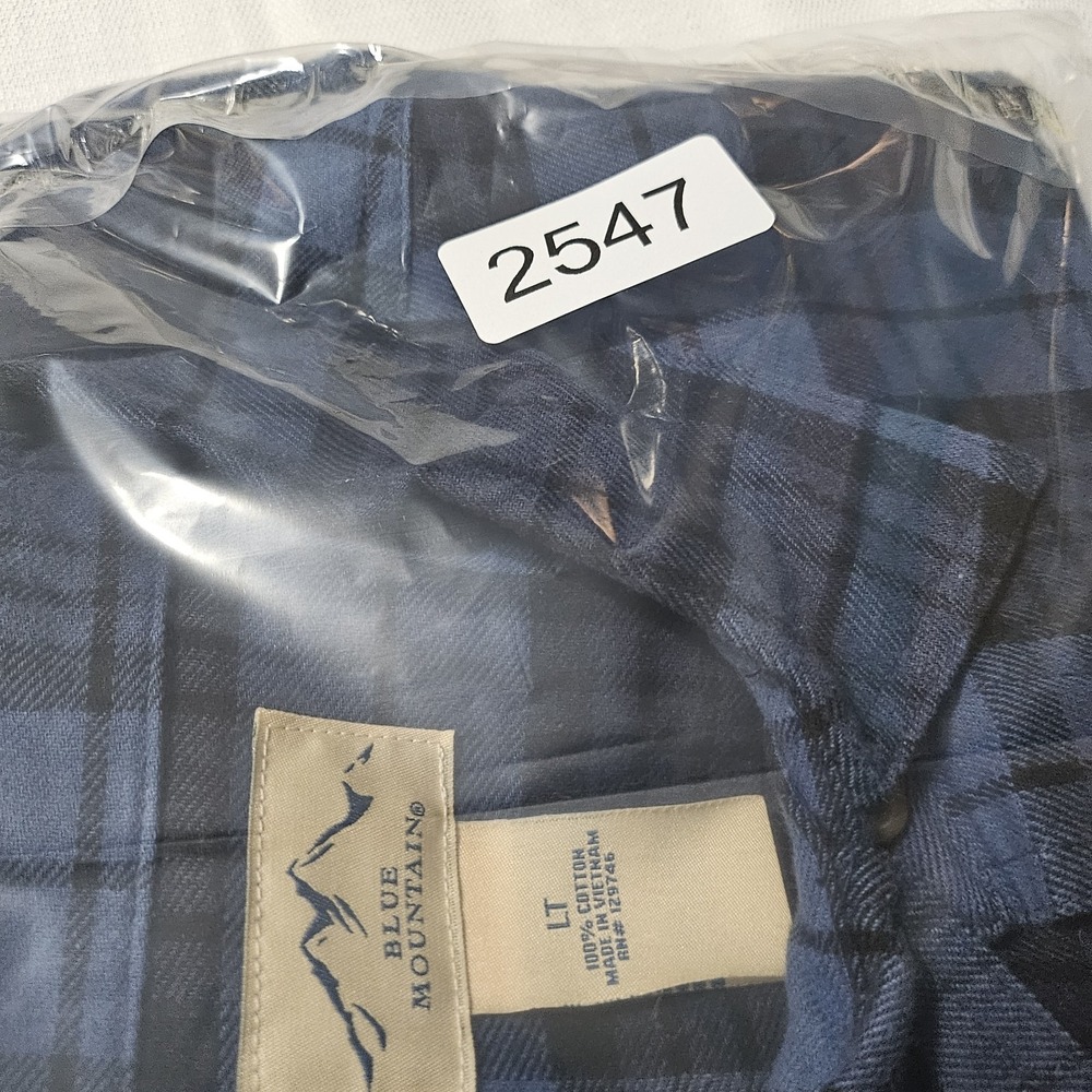 Blue Mountain Blue Plaid Flannel Shirt Button Up Long Sleeve Casual Mens LT NWT‎ - Picture 16 of 16